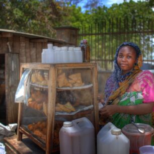 Mandazi seller in Msambweni