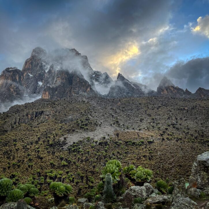 Mount Kenya after a stormy night