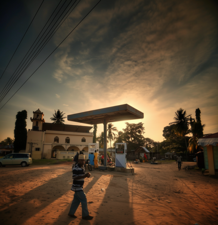 Simple petrol station south coast Kenya