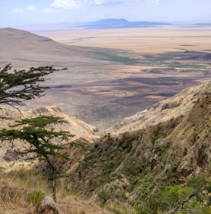 At the peak of one of the small mountains in the bottom of the Great Rift Valley