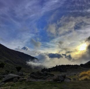 Last rays of light on Mount Kenya